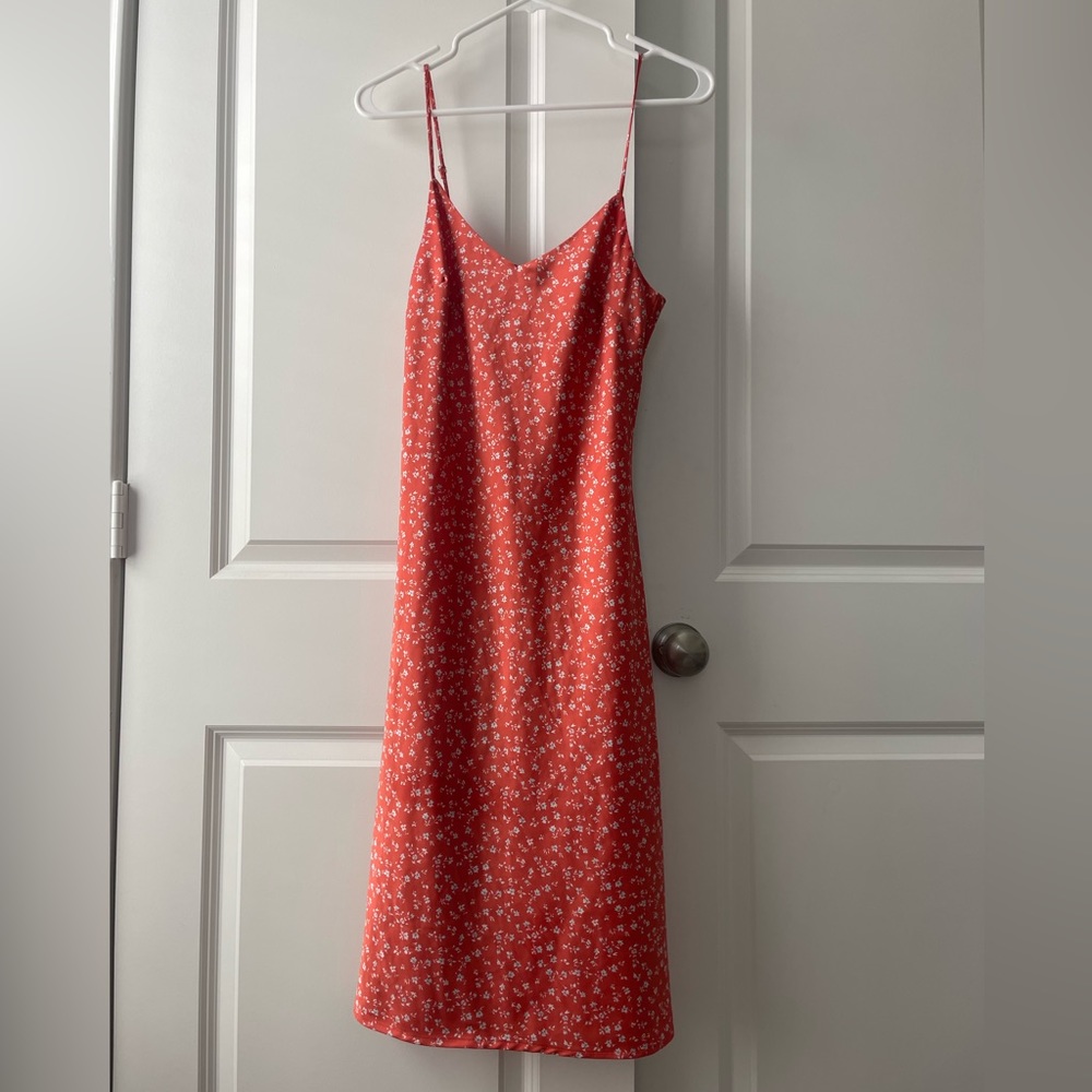 gorgeous satin floral slip dress